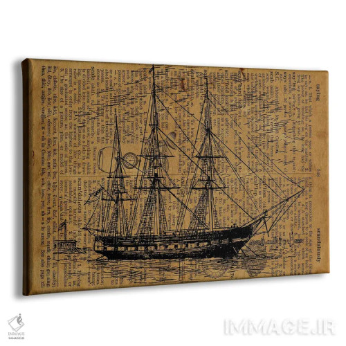 تابلو حکاکی ناوچه (فریگیت) روی کاغذ قدیمی اثر فیشرکرافت (استودیوی خلاقانه) - نمای پرسپکتیو محصول