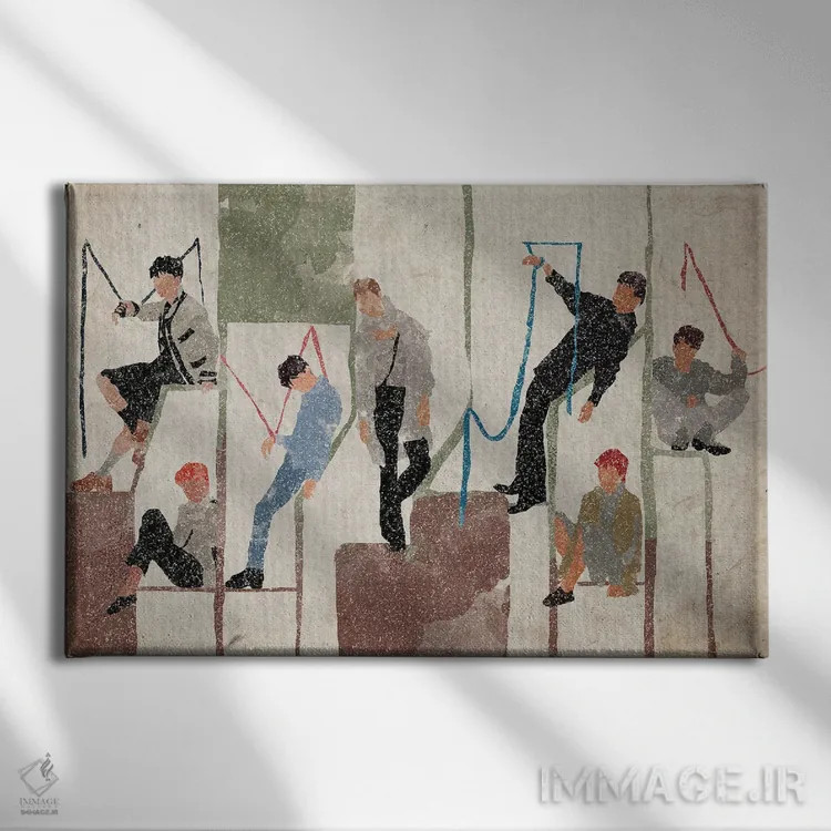 تابلو بیتیاس (بنگتن بویز) دوست داشتن خود اثر فیشرکرافت (استودیوی خلاقانه) - نمای روبهرو روی دیوار