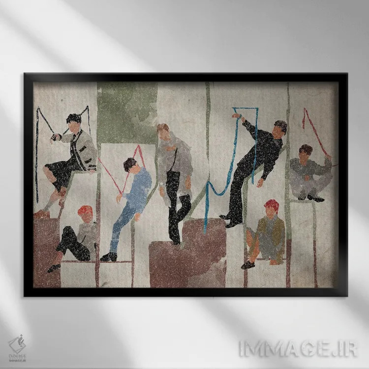 تابلو بیتیاس (بنگتن بویز) دوست داشتن خود اثر فیشرکرافت (استودیوی خلاقانه) - نمای قابدار مشکی