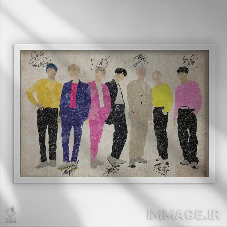 تابلو بیتیاس (بنگتن بویز) سرخوشی اثر فیشرکرافت (استودیوی خلاقانه) - نمای قابدار سفید