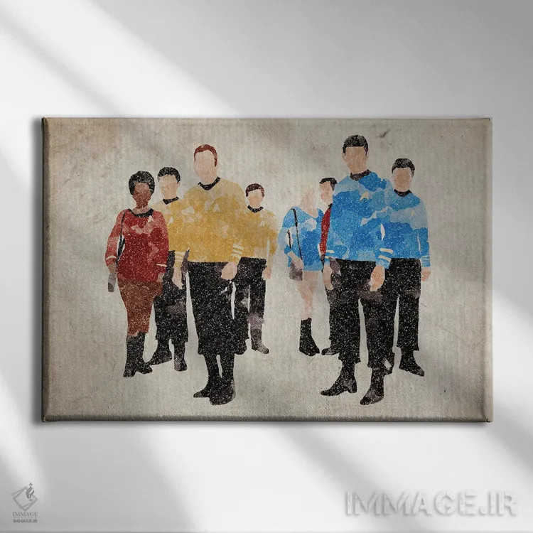 تابلو بازیگران سری اصلی پیشتازان فضا اثر فیشرکرافت (استودیوی خلاقانه) - نمای روبهرو روی دیوار