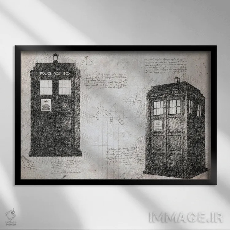 تابلو دکتر هو، تاردیس تیره اثر فیشرکرافت (استودیوی خلاقانه) - نمای قابدار مشکی