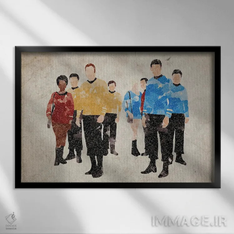 تابلو بازیگران سری اصلی پیشتازان فضا اثر فیشرکرافت (استودیوی خلاقانه) - نمای قابدار مشکی