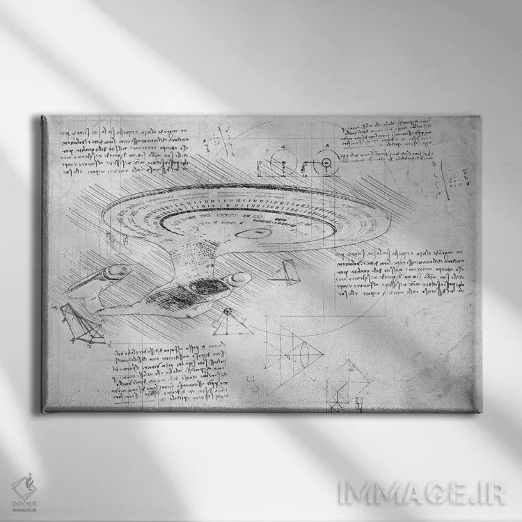 تابلو پیشتازان فضا: نسل بعدی (سیاهوسفید) اثر فیشرکرافت (استودیوی خلاقانه) - نمای روبهرو روی دیوار