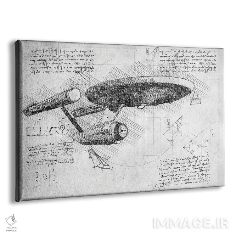 تابلو پیشتازان فضا: سری اصلی (سیاهوسفید) اثر فیشرکرافت (استودیوی خلاقانه) - نمای پرسپکتیو محصول