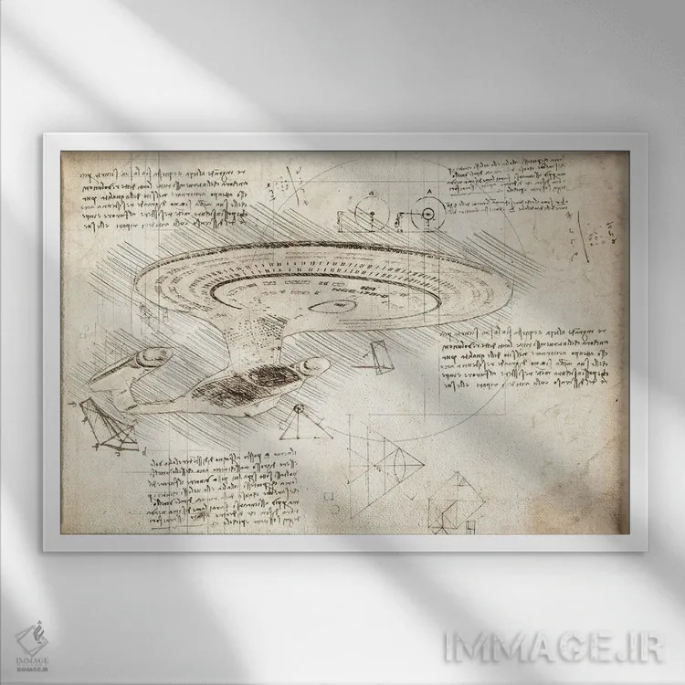 تابلو پیشتازان فضا: نسل بعدی (سپیا) اثر فیشرکرافت (استودیوی خلاقانه) - نمای قابدار سفید