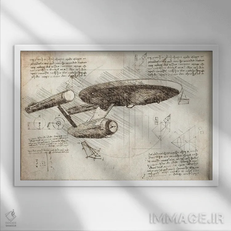 تابلو پیشتازان فضا: سری اصلی (سپیا) اثر فیشرکرافت (استودیوی خلاقانه) - نمای قابدار سفید