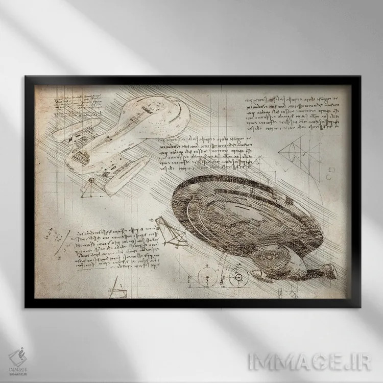 تابلو پیشتازان فضا: ویویجر (سپیا) اثر فیشرکرافت (استودیوی خلاقانه) - نمای قابدار مشکی