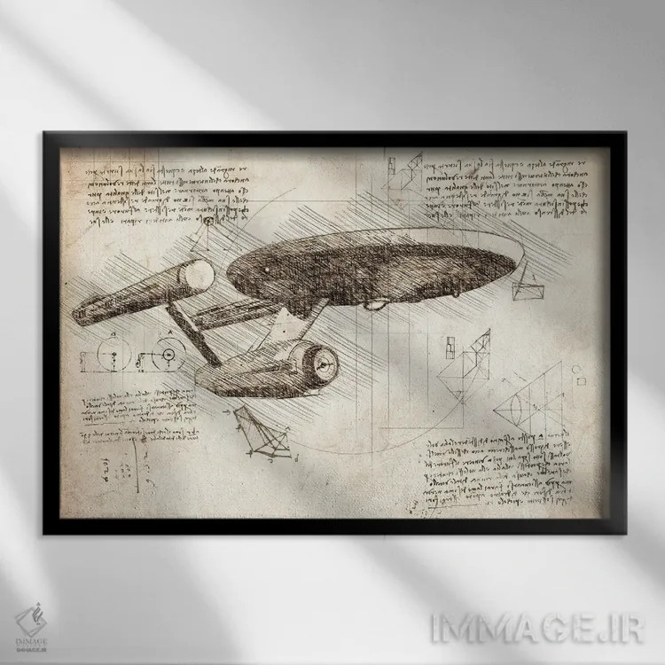 تابلو پیشتازان فضا: سری اصلی (سپیا) اثر فیشرکرافت (استودیوی خلاقانه) - نمای قابدار مشکی