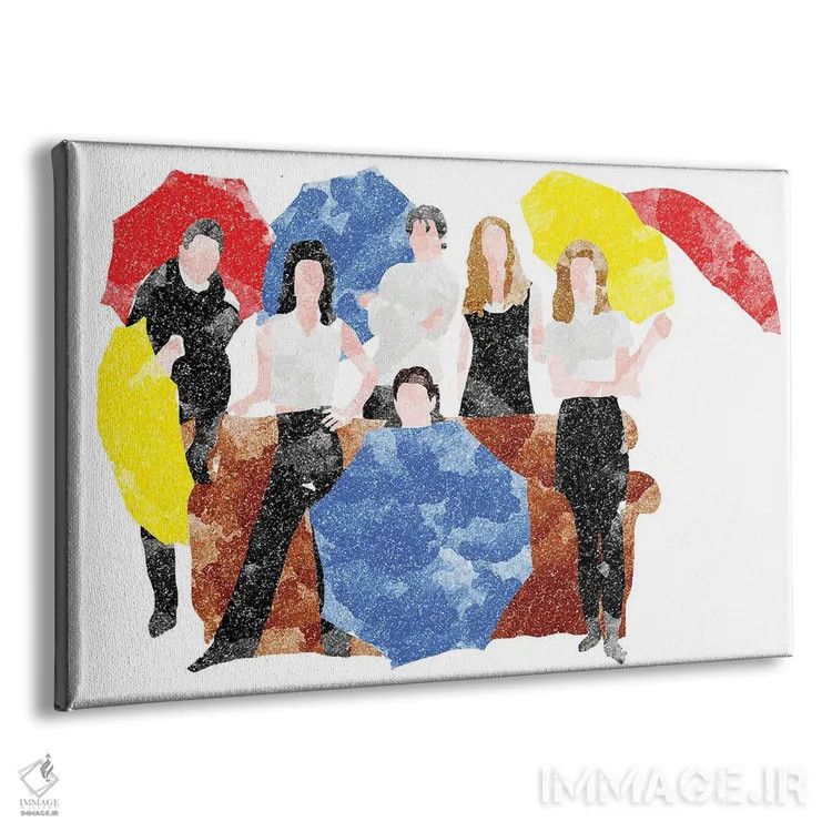 تابلو مبل و چترهای سفید سریال دوستان (Friends) اثر فیشرکرافت (استودیوی خلاقانه) - نمای پرسپکتیو محصول