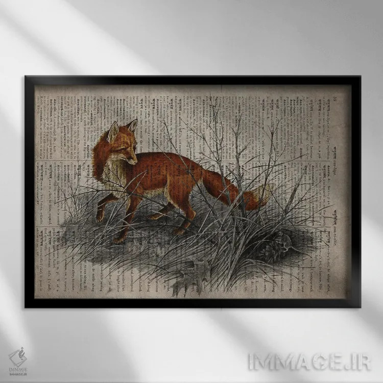 تابلو روباه (فرهنگ لغت عمومی فرانسوی) اثر فیشرکرافت (استودیوی خلاقانه) - نمای قابدار مشکی