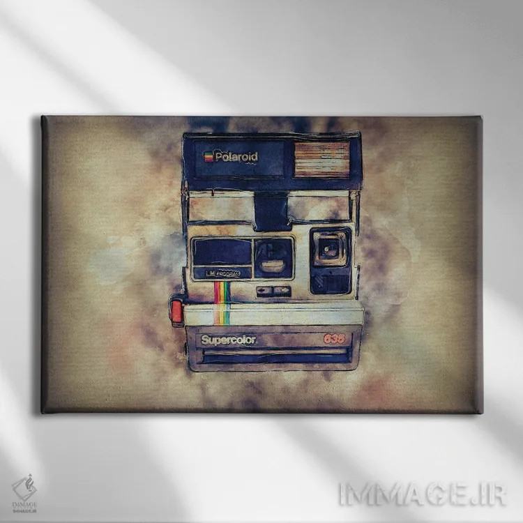 تابلو دوربین عکاسی پولاروید اثر فیشرکرافت (استودیوی خلاقانه) - نمای روبهرو روی دیوار