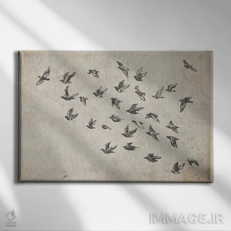 تابلو گروه پرندگان اثر فیشرکرافت (استودیوی خلاقانه) - نمای روبهرو روی دیوار