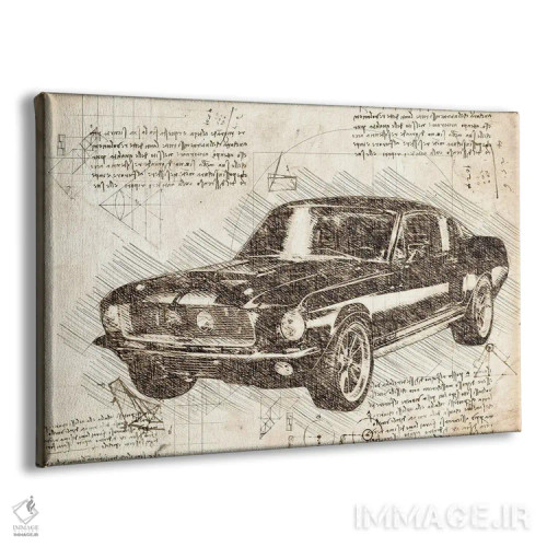 تابلو فورد ماستنگ ماسل کار ۱۹۶۷ سپیا (خودروی عضلانی کلاسیک) اثر فیشرکرافت (استودیوی خلاقانه) - نمای پرسپکتیو محصول