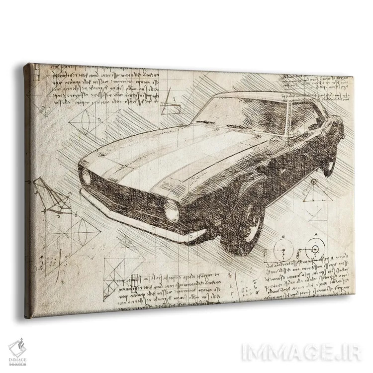 تابلو شورولت کامارو ماسل کار ۱۹۷۰ سپیا (خودروی عضلانی کلاسیک) اثر فیشرکرافت (استودیوی خلاقانه) - نمای پرسپکتیو محصول