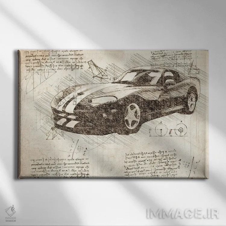 تابلو دوج وایپر ZB I ماسل کار ۲۰۰۳ سپیا اثر فیشرکرافت (استودیوی خلاقانه) - نمای روبهرو روی دیوار