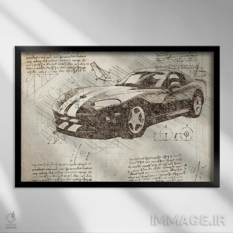 تابلو دوج وایپر ZB I ماسل کار ۲۰۰۳ سپیا اثر فیشرکرافت (استودیوی خلاقانه) - نمای قابدار مشکی