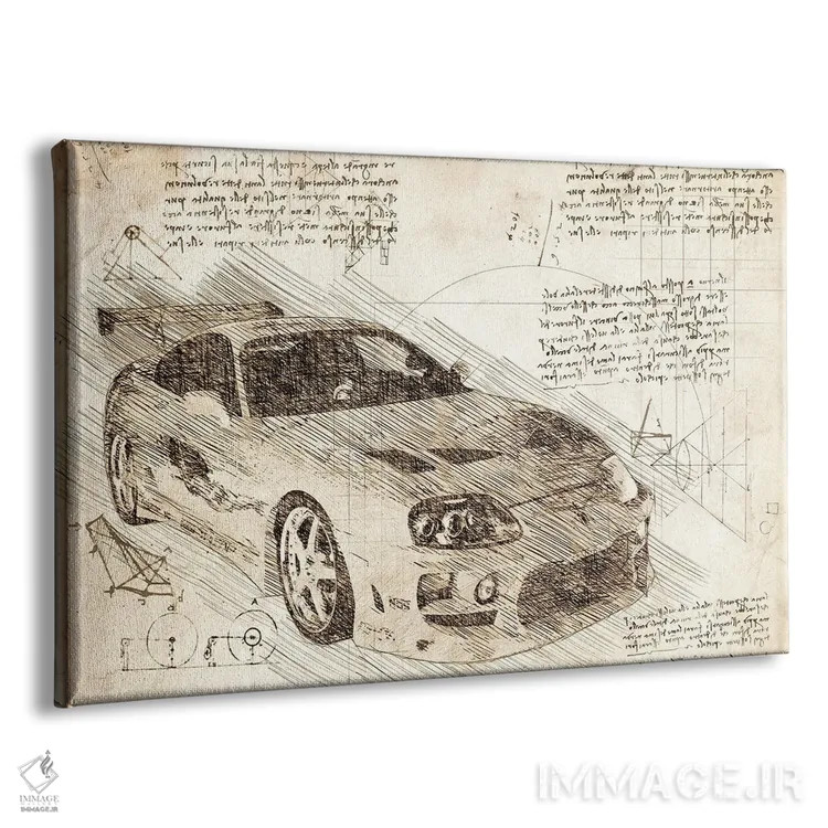 تابلو تویوتا سوپرا توربو MK4 سپیا اثر فیشرکرافت (استودیوی خلاقانه) - نمای پرسپکتیو محصول