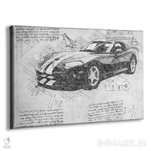 تابلو دوج وایپر ZB I ماسل کار ۲۰۰۳ سیاه و سفید اثر فیشرکرافت (استودیوی خلاقانه) - نمای پرسپکتیو محصول