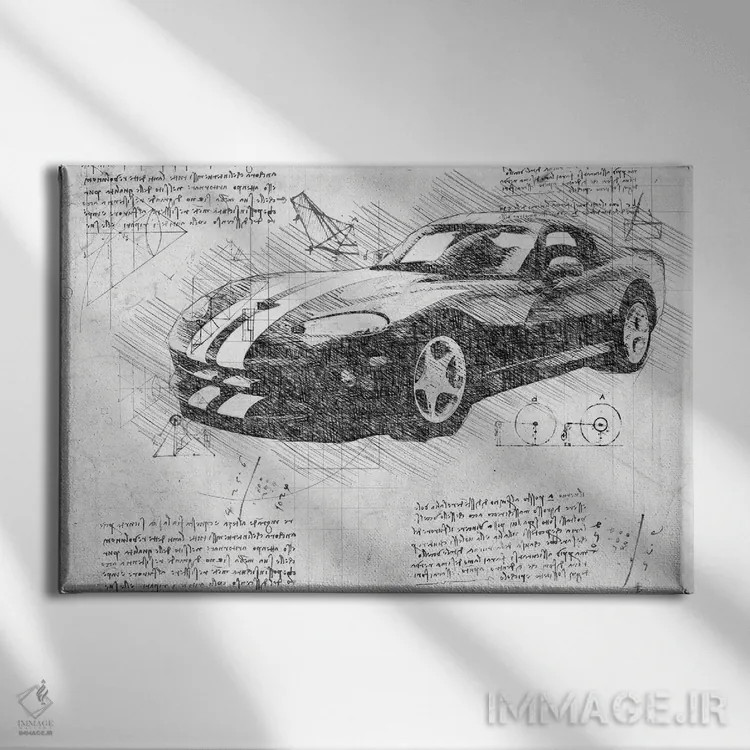 تابلو دوج وایپر ZB I ماسل کار ۲۰۰۳ سیاه و سفید اثر فیشرکرافت (استودیوی خلاقانه) - نمای روبهرو روی دیوار