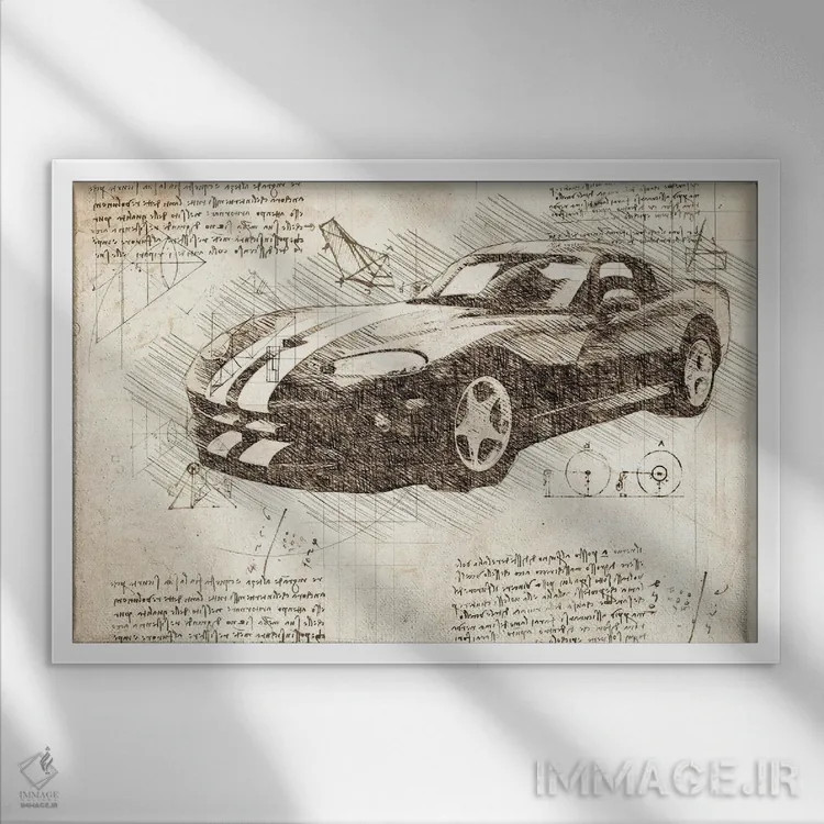 تابلو دوج وایپر ZB I ماسل کار ۲۰۰۳ سپیا اثر فیشرکرافت (استودیوی خلاقانه) - نمای قابدار سفید