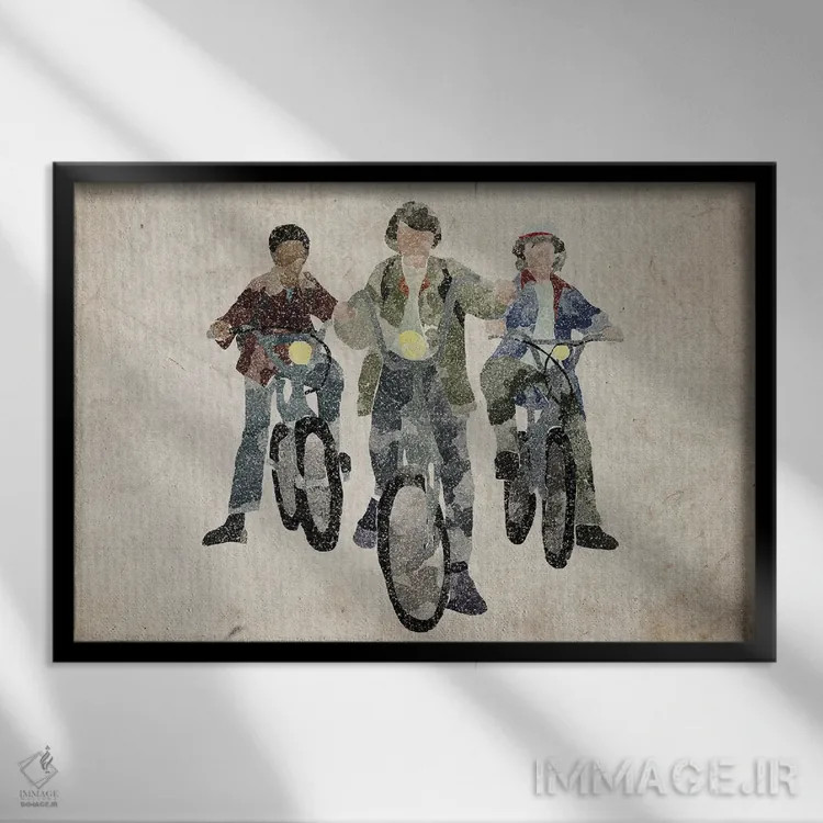 تابلو چیزهای عجیب فصل ۱ (سریال) اثر فیشرکرافت (استودیوی خلاقانه) - نمای قابدار مشکی