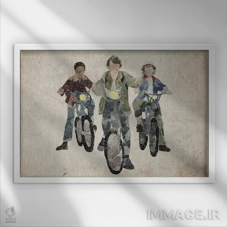 تابلو چیزهای عجیب فصل ۱ (سریال) اثر فیشرکرافت (استودیوی خلاقانه) - نمای قابدار سفید