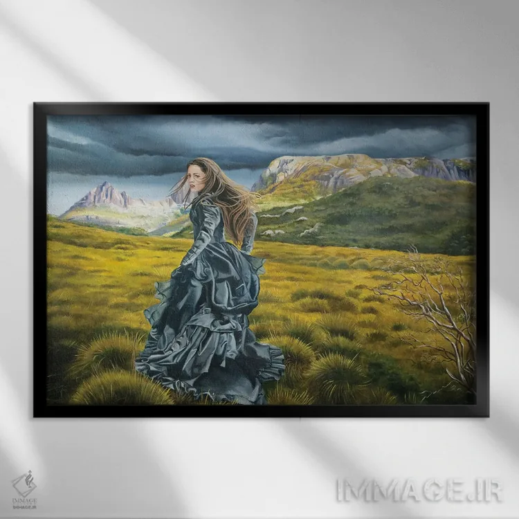 تابلو بیابان قلب اثر فیونا فرانسوا - نمای قابدار مشکی