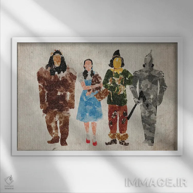 تابلو جادوگر شهر اُز اثر فیشرکرافت (استودیوی خلاقانه) - نمای قابدار سفید