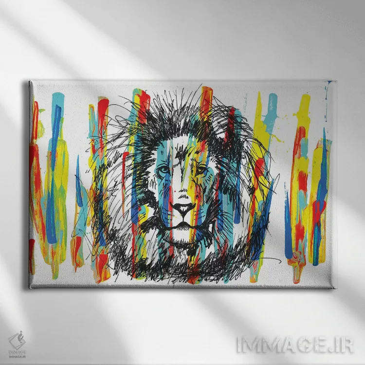 تابلو لئون I (شیر) اثر فرانک باندا - نمای روبهرو روی دیوار