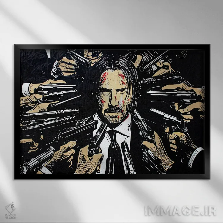 تابلو شجاعت موفقیت میآورد (شعار لاتین) اثر فرانک باندا - نمای قابدار مشکی