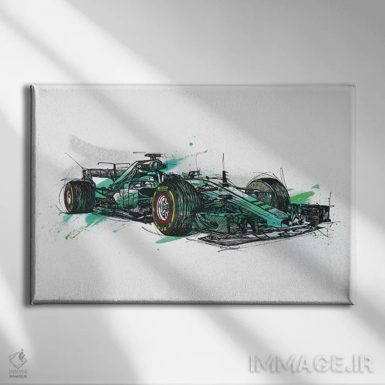 تابلو فرمول یک همیلتون (لوئیس همیلتون) اثر فرانک باندا - نمای روبهرو روی دیوار