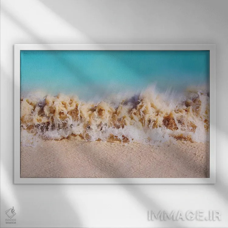 تابلو آبشار شنی اثر فرانک باندا - نمای قابدار سفید