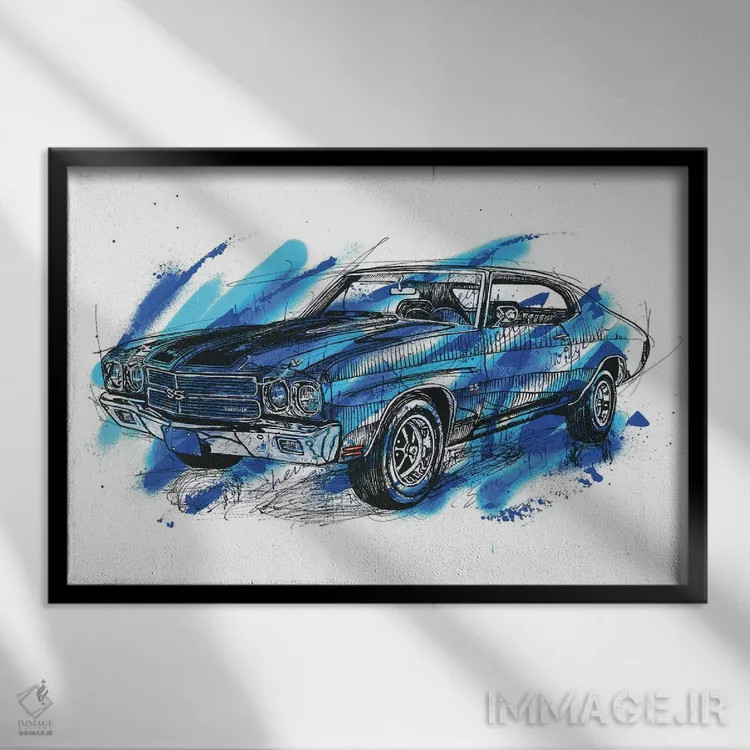 تابلو شوِل SS مدل ۱۹۷۰ اثر فرانک باندا - نمای قابدار مشکی