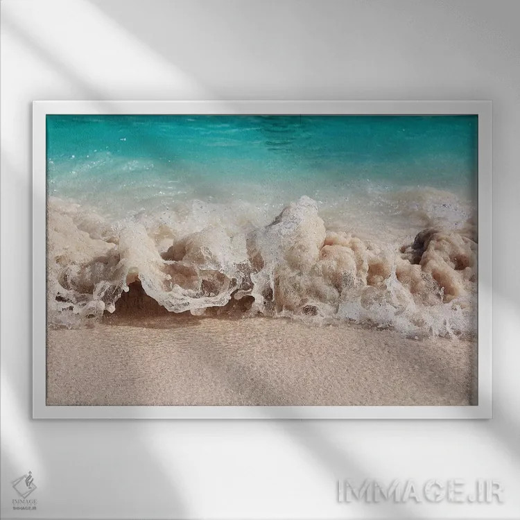 تابلو پوشش شنی اثر فرانک باندا - نمای قابدار سفید