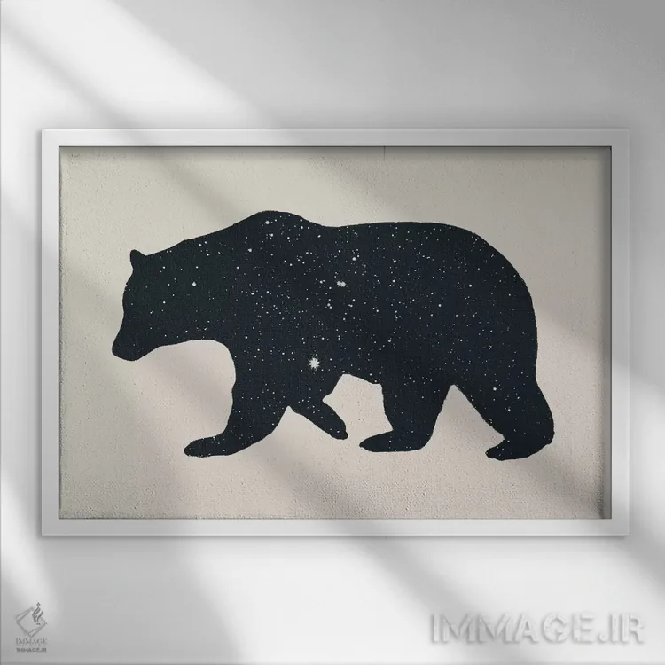 تابلو خرس اثر فلوران بُدار (هنرمند فرانسوی) - نمای قابدار سفید