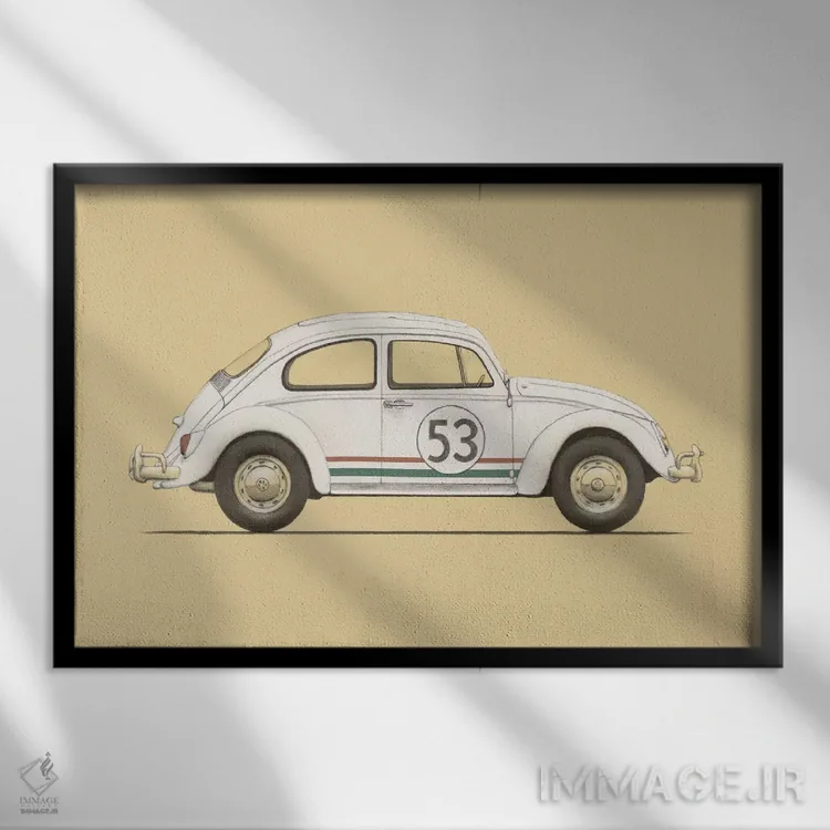 تابلو سوسک (خودرو یا حشره) اثر فلوران بُدار (هنرمند فرانسوی) - نمای قابدار مشکی