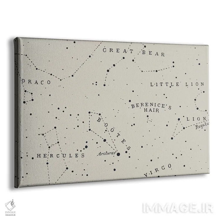 تابلو صورت فلکی I بر زمینه سفید اثر فلوران بُدار (هنرمند فرانسوی) - نمای پرسپکتیو محصول