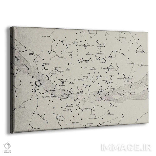 تابلو نقشه آسمان II بر زمینه سفید اثر فلوران بُدار (هنرمند فرانسوی) - نمای پرسپکتیو محصول