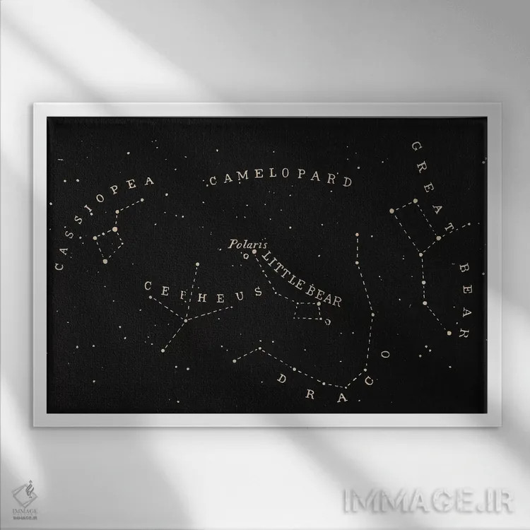 تابلو صورت فلکی II اثر فلوران بُدار (هنرمند فرانسوی) - نمای قابدار سفید