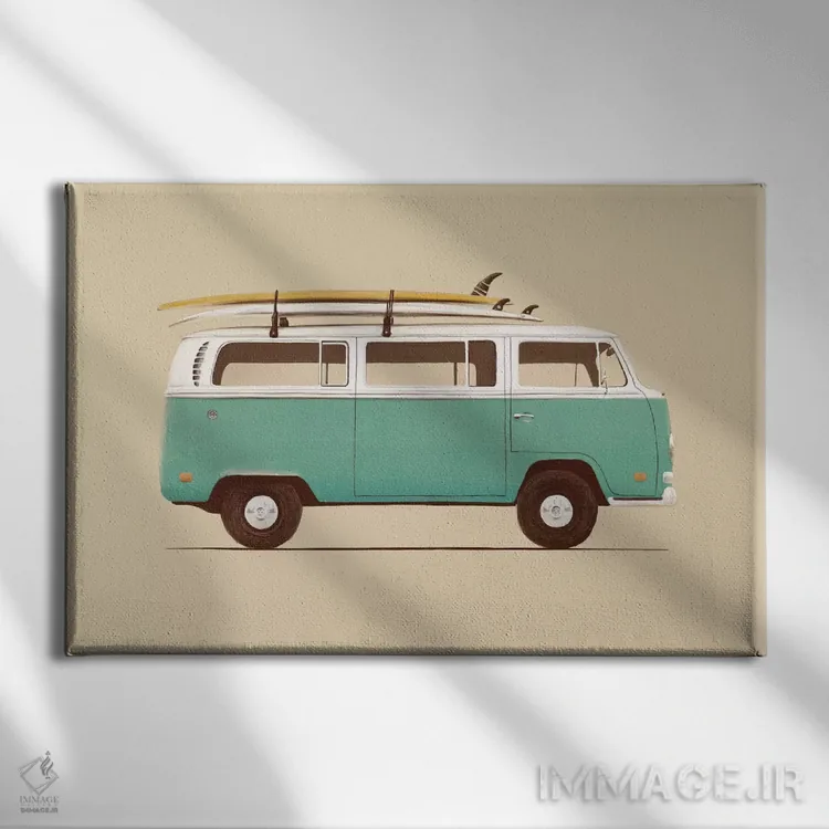 تابلو ون آبی اثر فلوران بُدار (هنرمند فرانسوی) - نمای روبهرو روی دیوار