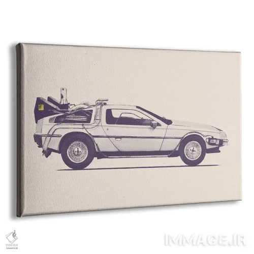 تابلو دلورین (خودرو) اثر فلوران بُدار (هنرمند فرانسوی) - نمای پرسپکتیو محصول
