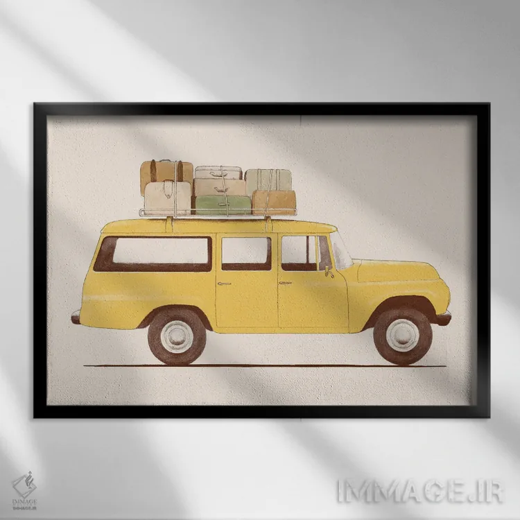 تابلو خودروی تابستانی اثر فلوران بُدار (هنرمند فرانسوی) - نمای قابدار مشکی