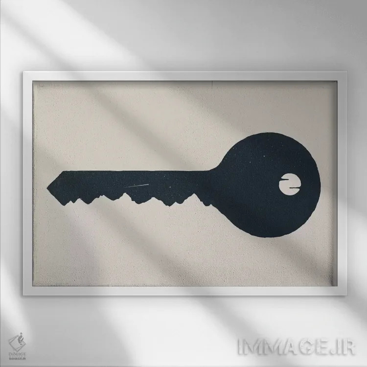 تابلو کلید کوه اثر فلوران بُدار (هنرمند فرانسوی) - نمای قابدار سفید