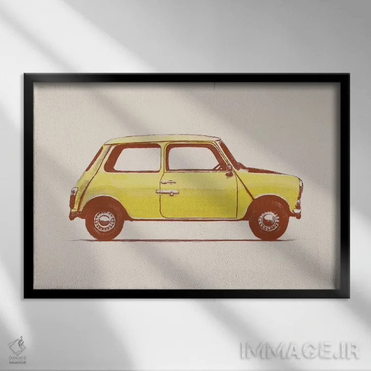 تابلو مینی (خودرو کوچک) اثر فلوران بُدار (هنرمند فرانسوی) - نمای قابدار مشکی