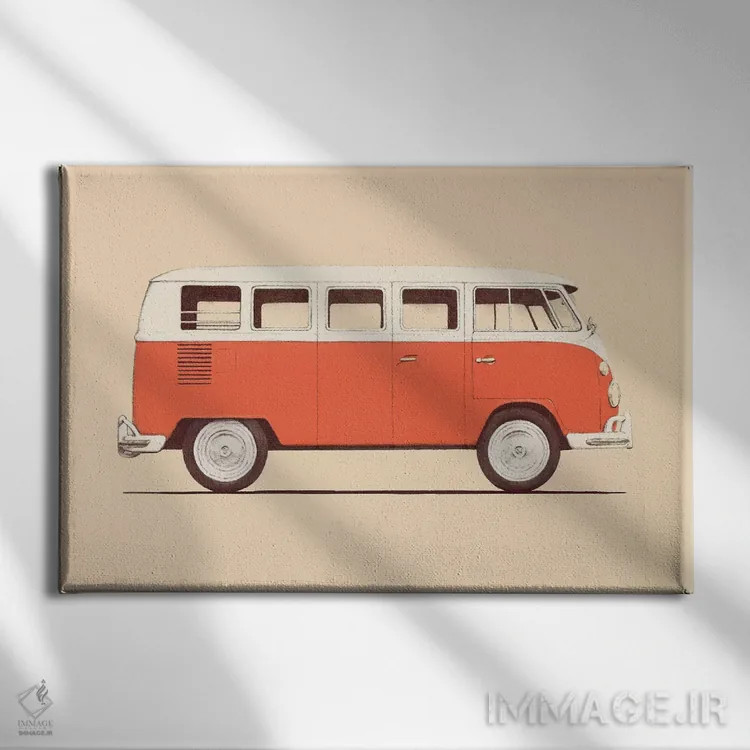 تابلو ون قرمز اثر فلوران بُدار (هنرمند فرانسوی) - نمای روبهرو روی دیوار