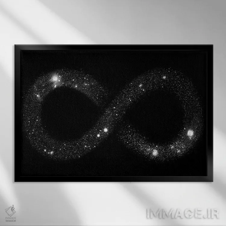 تابلو بینهایت کیهان اثر فلوران بُدار (هنرمند فرانسوی) - نمای قابدار مشکی