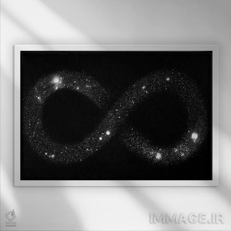 تابلو بینهایت کیهان اثر فلوران بُدار (هنرمند فرانسوی) - نمای قابدار سفید