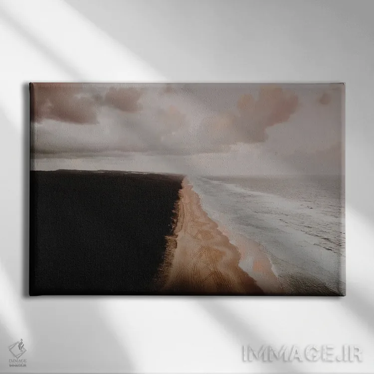 تابلو ساحل پاییزی اثر فلاور لاو چایلد (برند هنری) - نمای روبهرو روی دیوار