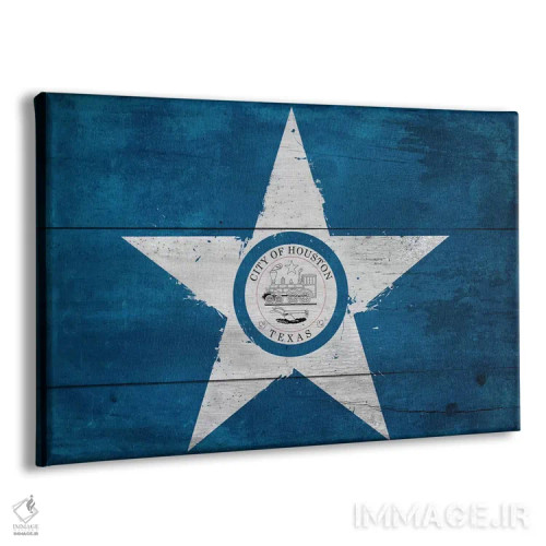 تابلو پرچم شهر هیوستون، تگزاس بر روی تختهچوب اثر فایو بای فایو کالکتیو - نمای پرسپکتیو محصول